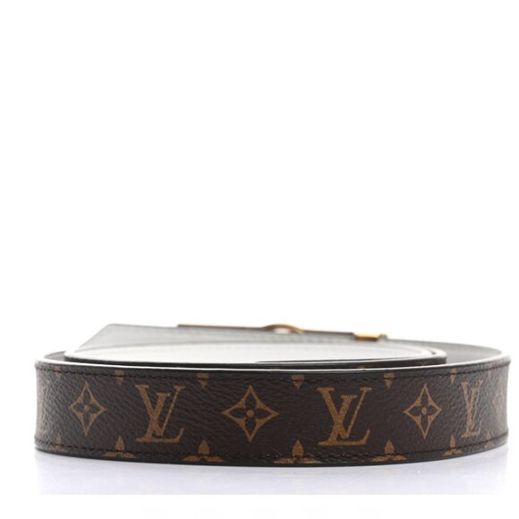 LOUIS VUITTON Monogram Dauphine 25mm Reversible Belt 85 34 White & LV Brown Tan - Picture 6 of 12